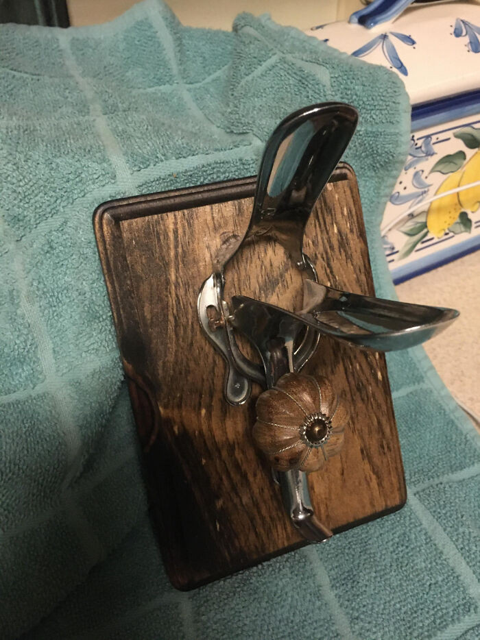 "Coat Hanger Made From Gynecologist Speculum"