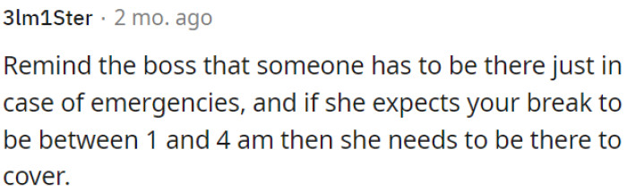 OP's boss should be ready to cover that hour