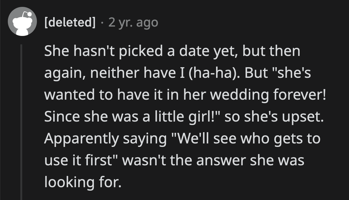 OP's sense of humor about the entire situation was top-notch. 