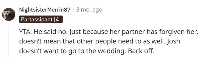 The decision is for Josh to make, not everyone else's.