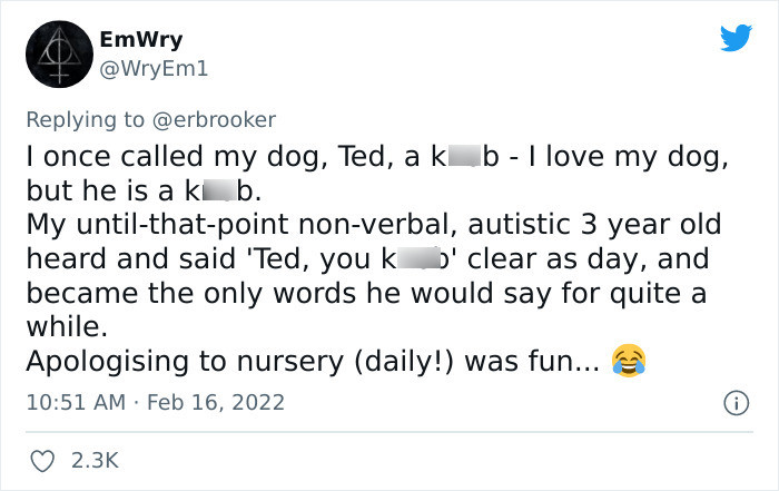 6. When A Non-Verbal Kid Only Says A Curse Word Because They Learned It From Their Parent...
