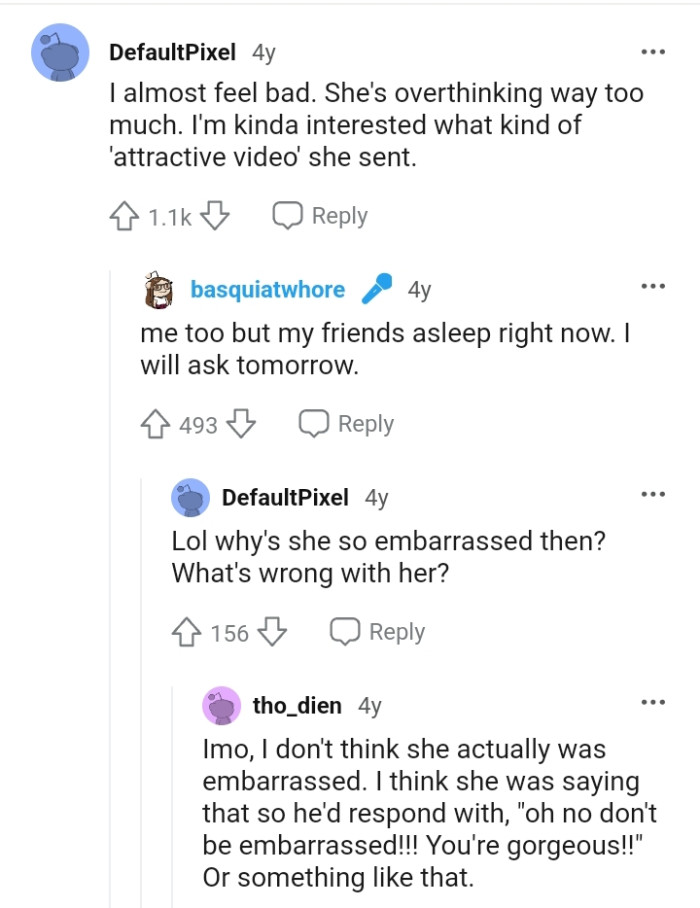 She is overthinking way too much