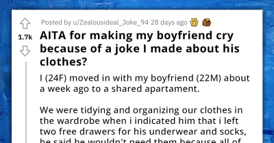 Woman Made Her Boyfriend Cry After Making A "Harmless Joke", Redditors Point Out The Flaming Red Flags