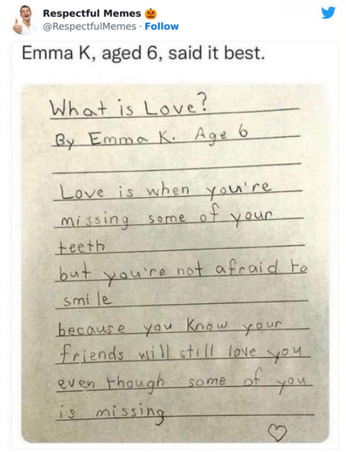 23. When a 6-Year-Old Has Obviously Been Deeply Loved