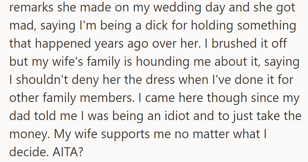 Sara is upset about past remarks. Is OP in the wrong for this?