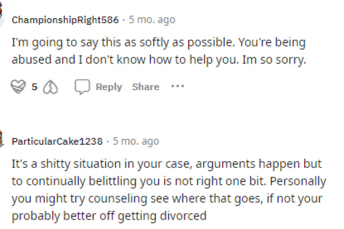 There were so many people giving their opinions and letting OP know what they thought about the situation.