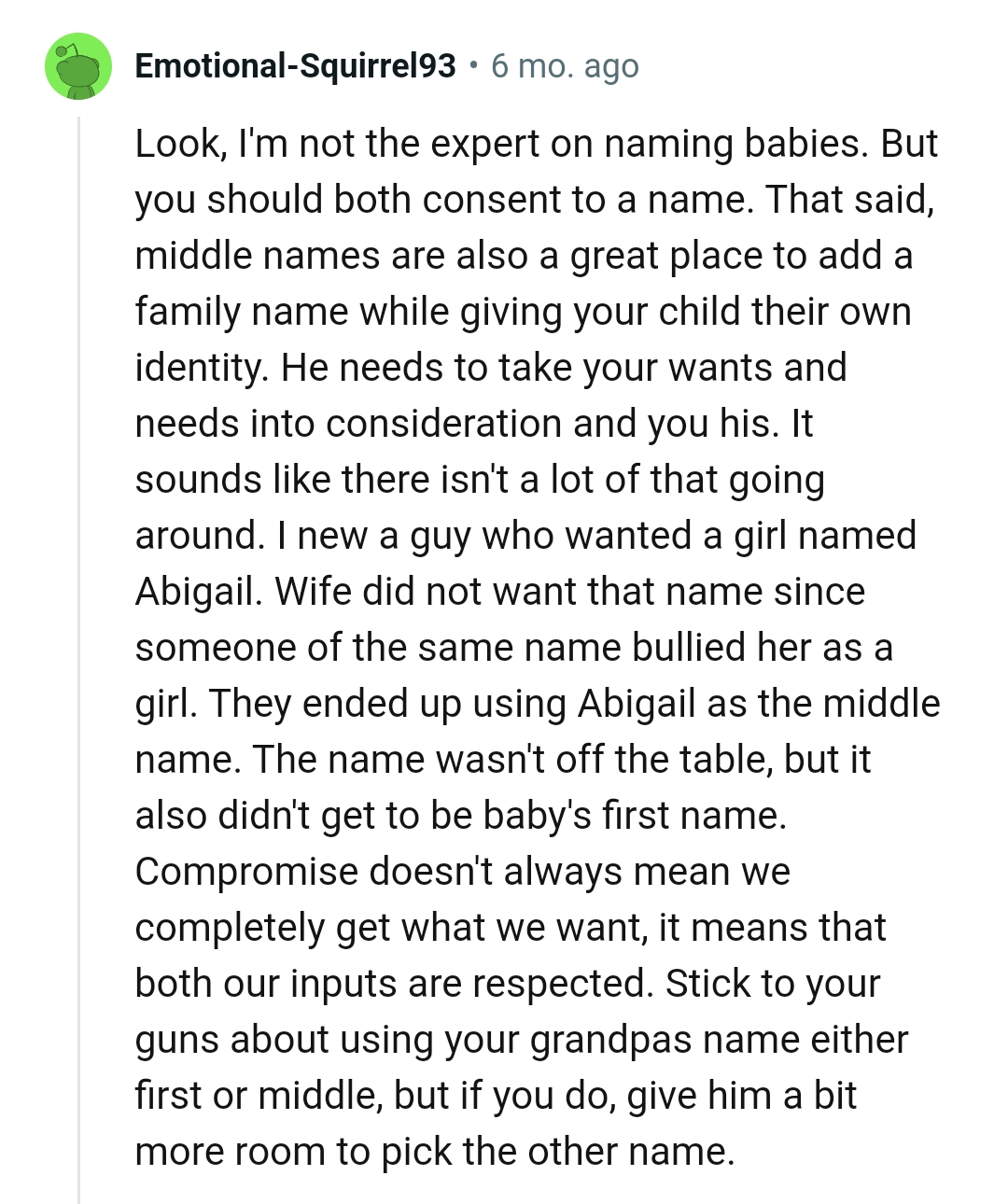 They should both consent to a name