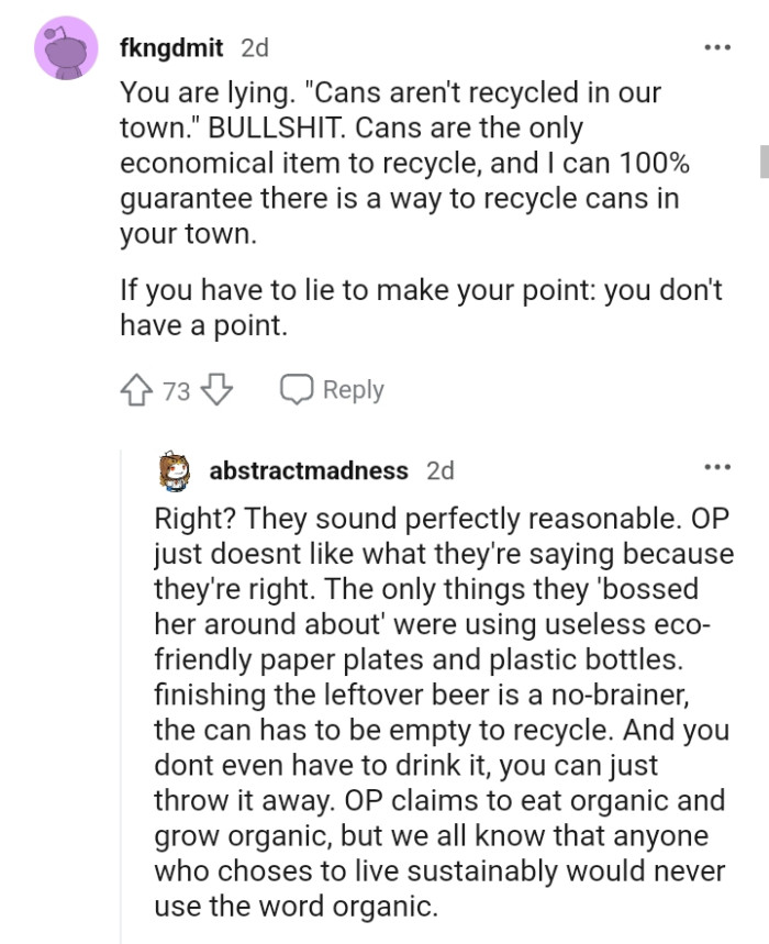 Cans are the only economical item to recycle.