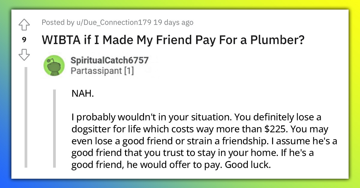 Redditor Makes Friend Pay Plumber Bill For A Toilet He Clogged While Pet Sitting His Dog For Free