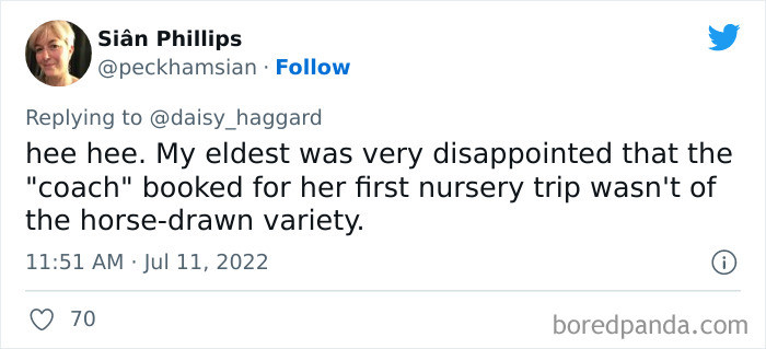 51. So many kids expect carriages