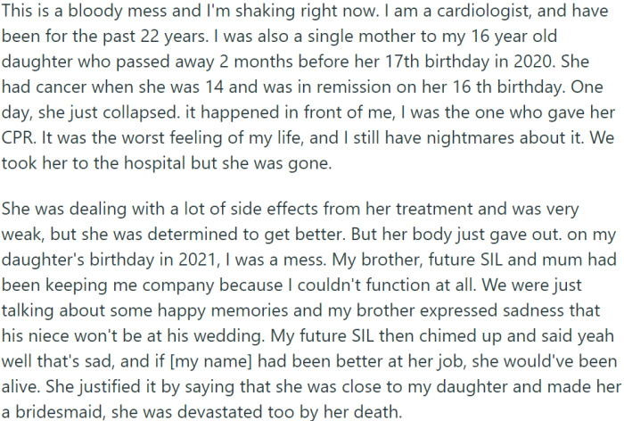 Her 16-year-old daughter passed away