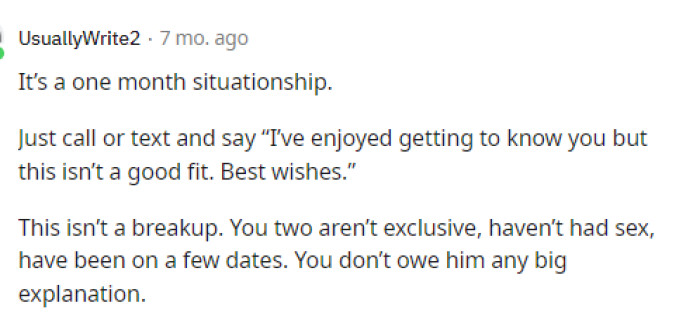 So many people were telling her that it's not that serious, and obviously it wasn't a relationship but rather a situationship.