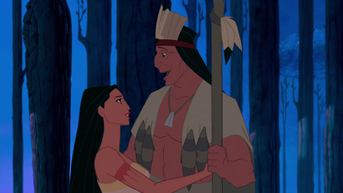 Pocahontas with her dad.