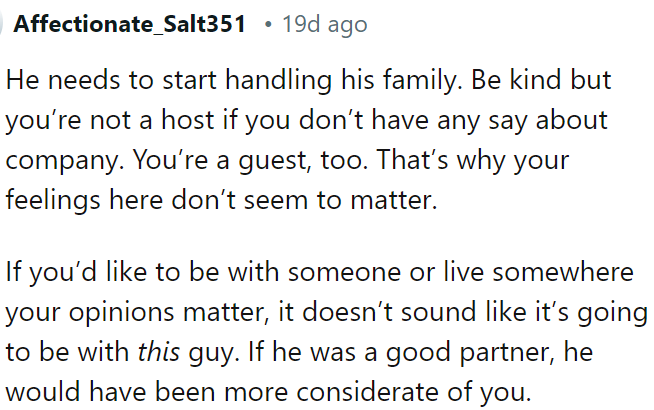 If OP wants a relationship where her opinions matter, it doesn't seem likely with him.