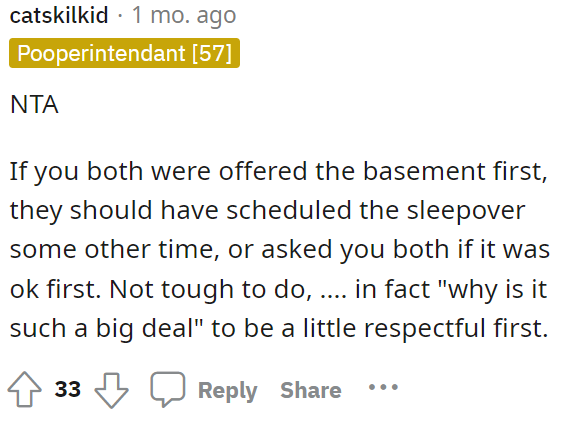 We agree with all of these comments, and OP is definitely NTA here.