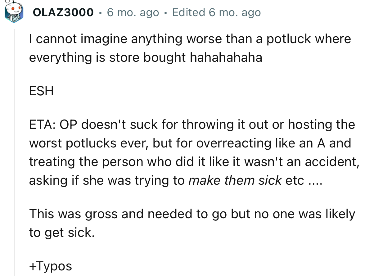 “ESH…This was gross and needed to go but no one was likely to get sick.”