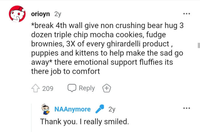 The OP smiled at this comment, and I can't help but smile too