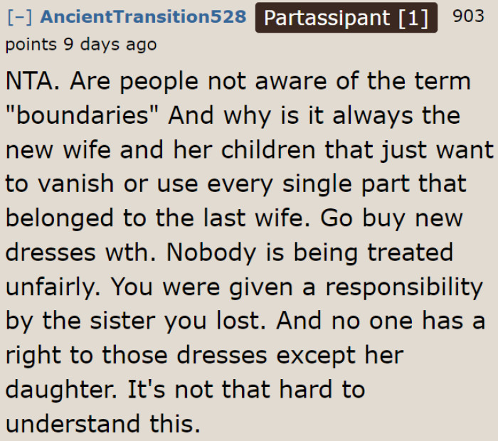 The OP's brother-in-law should just buy a new dress. There's no need to take what's not his.