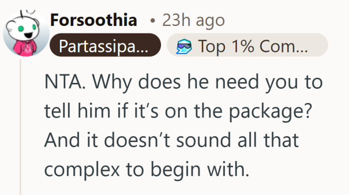 It is hard to argue with instructions that come prewritten on the package.