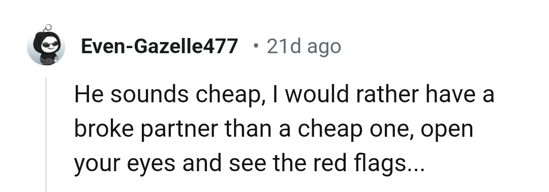 OP's BF sounds cheap