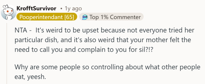 Basically someone wondering why holiday meals sometimes turn into attendance checks for casseroles.