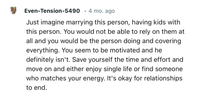 “Just imagine marrying this person, having kids with this person.”