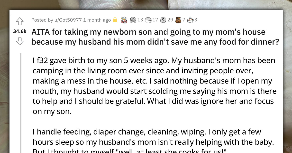Husband And His Mom Leave No Food For Exhausted Wife Who Was Late Because She Was Breastfeeding Her 5-Week-Old Baby
