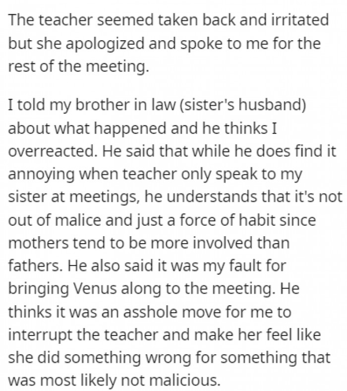 OP shared this story with his brother-in-law, who told him that he overreacted