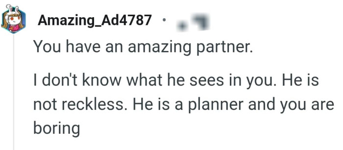 The OP has an amazing partner