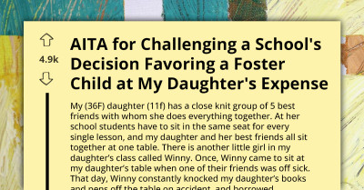 AITA For Challenging School's Decision Favoring A Foster Child At My Daughter's Expense
