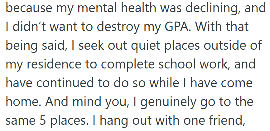 Her routine was simple: the same five study places, one longtime friend, and zero trouble.