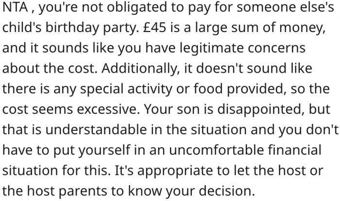 11. £45 is too much for a party without extra perks.