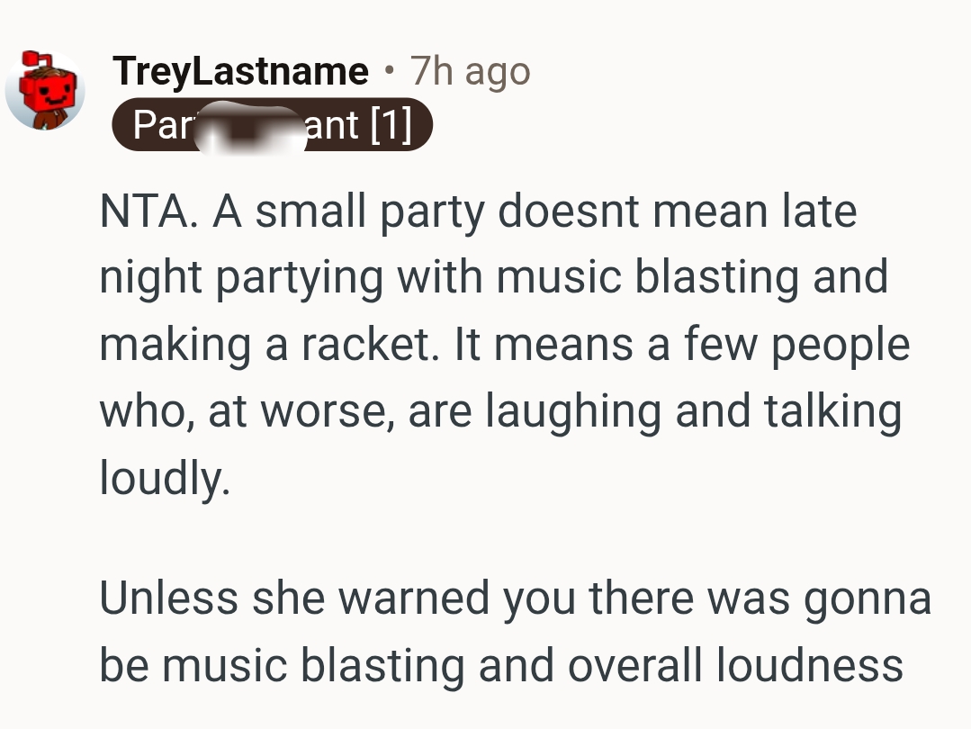 A small.party doesn't mean late night partying