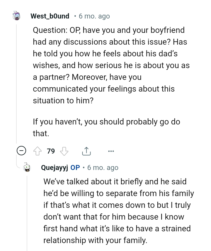 The OP should communicate her feelings to her partner