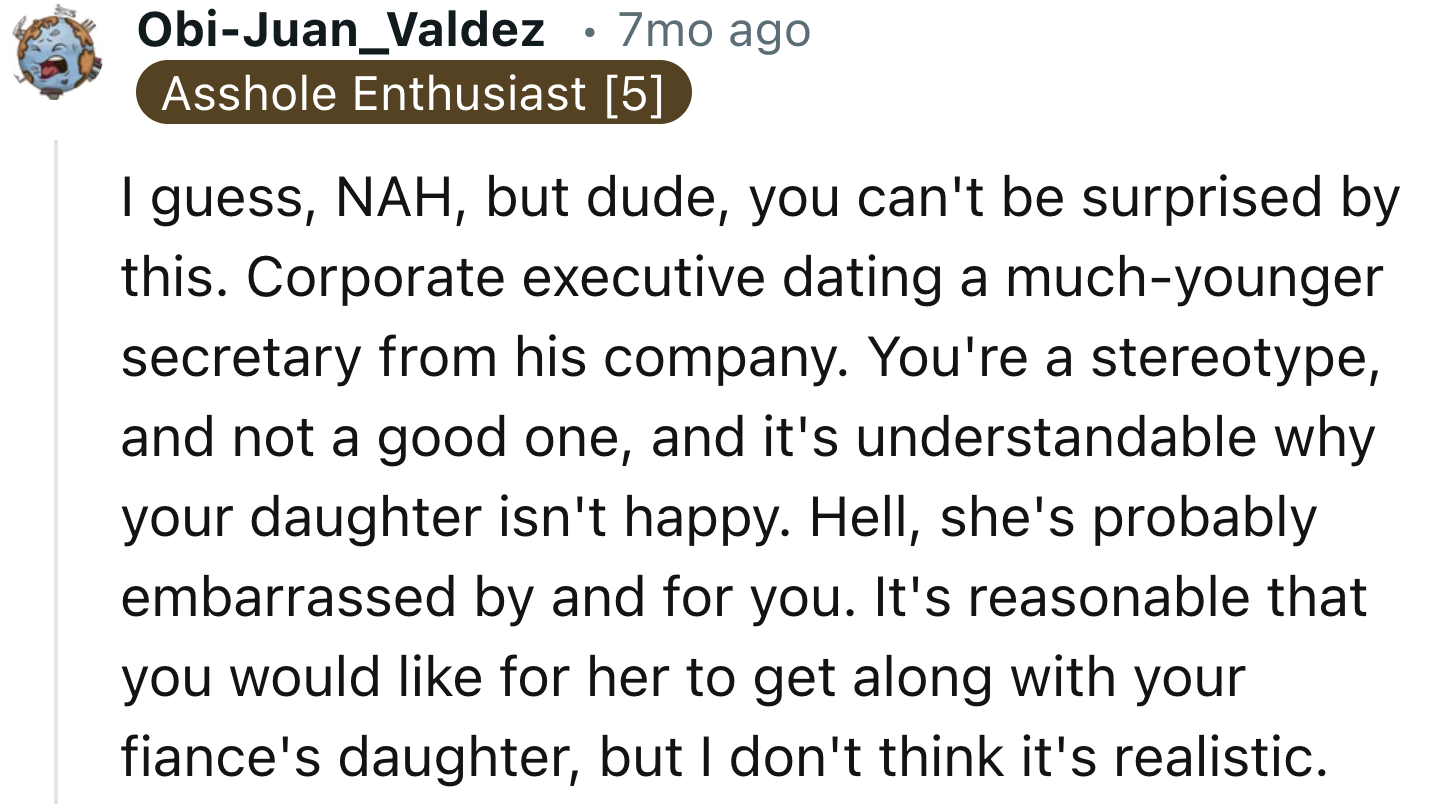 OP Might Be a Stereotypical Person as He Does Not Understand His Daughter's Needs