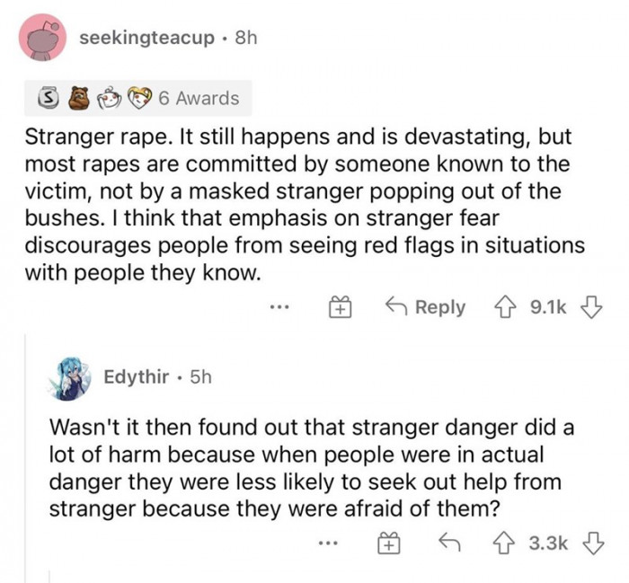 This is so true, and it should be taught that predators can be in your own family.