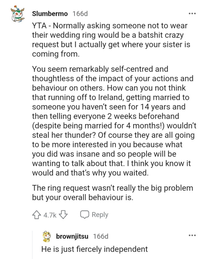 The OP Seems Remarkably Self-Centered