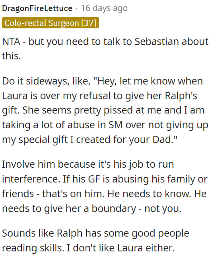 Sebastian should step in as it's his responsibility to handle this situation.