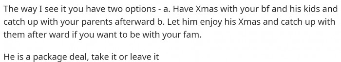 Here's the rest of the comment from above. Ultimately, they gave her two suggestions.