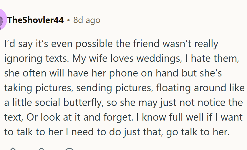 Maybe she didn't see the texts.