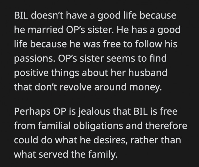 It's ironic that OP thinks her BIL was being nosy when she did the same thing by commenting about their marriage and finances