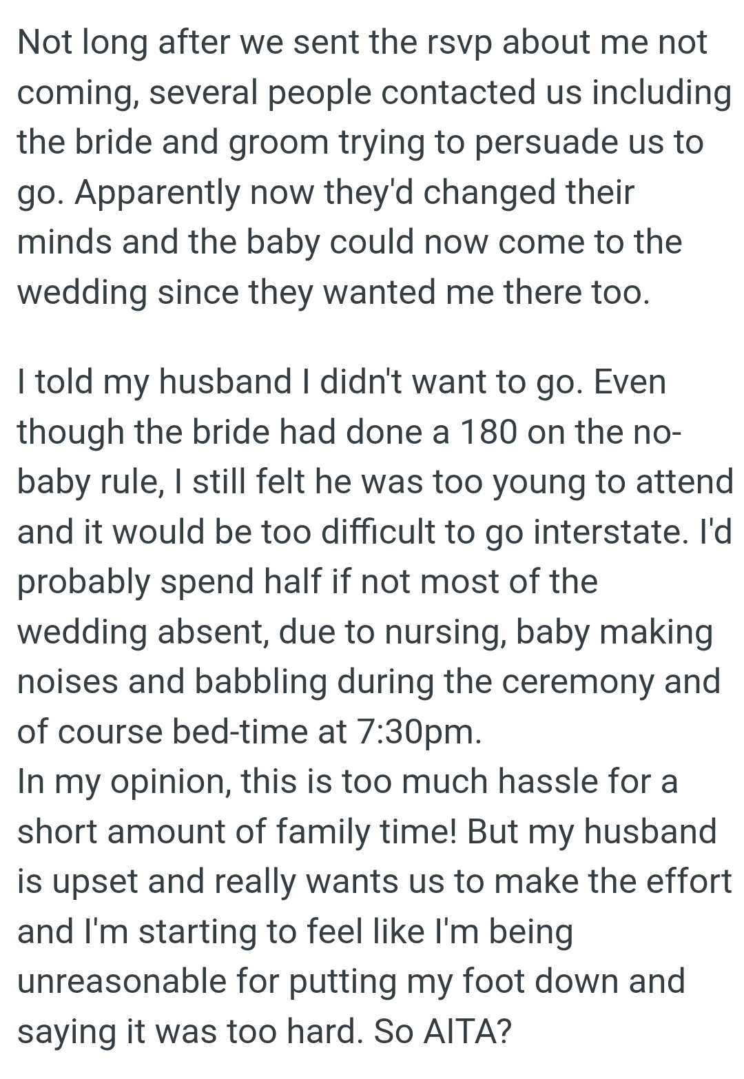 The OP still felt he was too young to attend, and it would be too difficult to go interstate