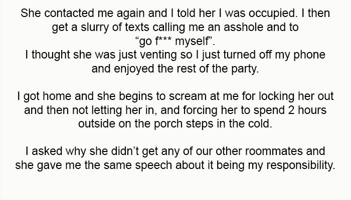 I should have left it unlocked for her