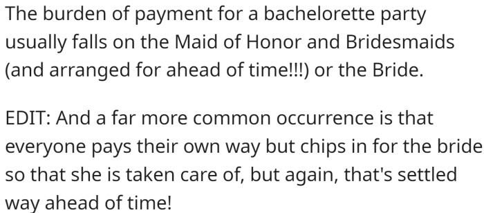 The burden of payment goes to: