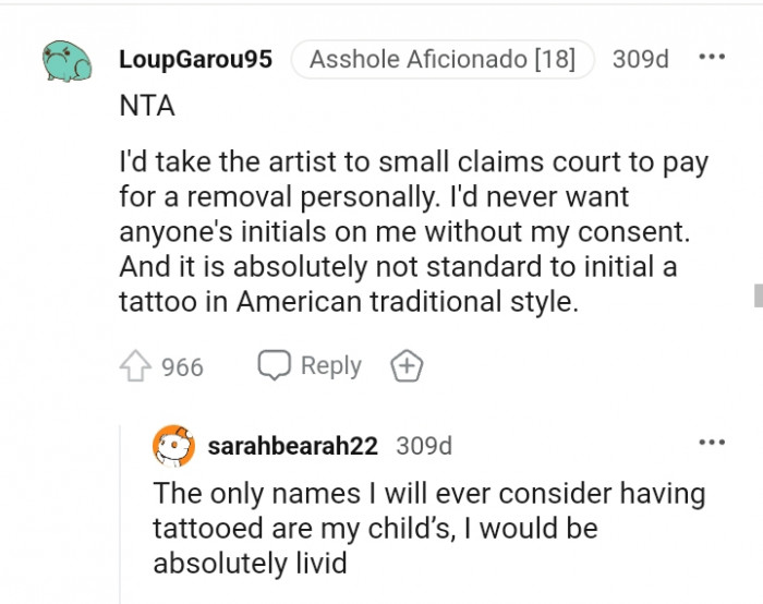 This Redditor would take the artist to a small claims court