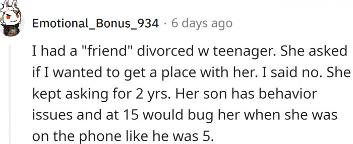 Get a place together? No.