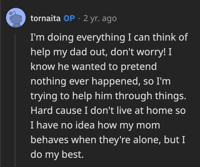 Good on OP for trying to make things easier for her dad because this is all too weird