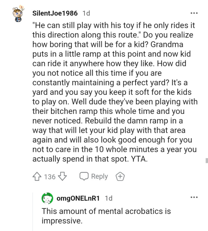 Rebuilding the ramp in a way that allows his son to play there