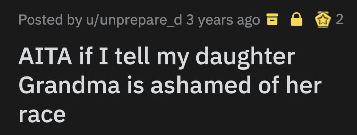 She said it's embarrassing to be seen with a white child when OP asked for a reason