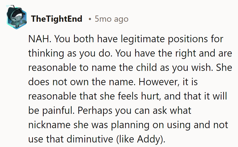 It's a battle of names, not a game of thrones. Maybe skip 'Addy' for a smoother ride.